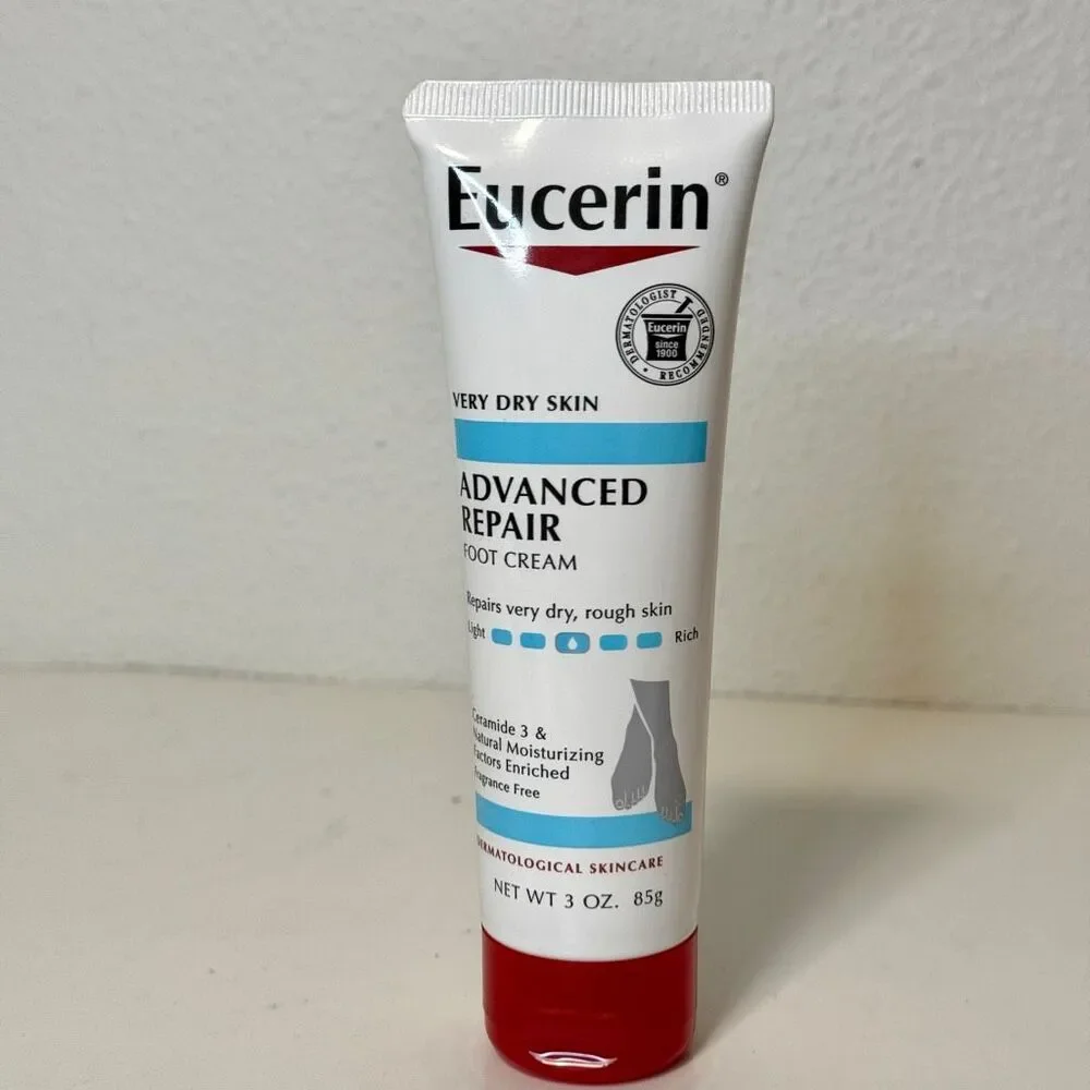 NEW EUCERIN ADVANCED REPAIR FOOT‎ CREAM FOR VERY DRY SKIN - 3OZ 2 pack
